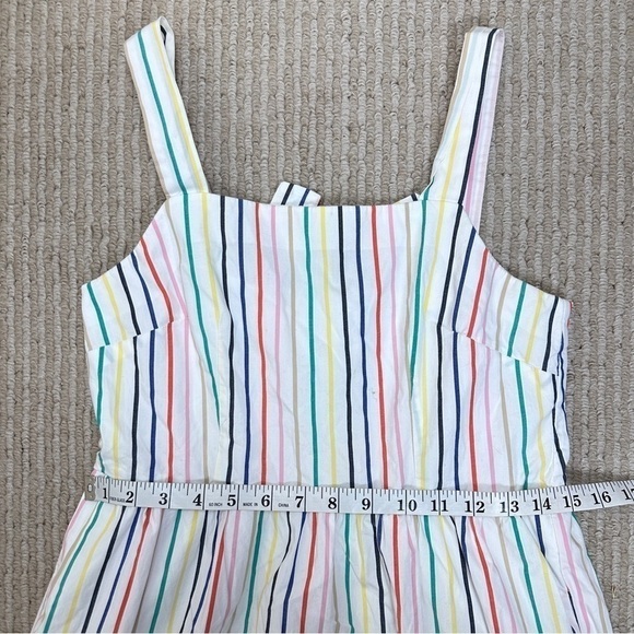 J. Crew Women's Rainbow Striped Tiered Ruffle Maxi Sun Dress Size 4 - Picture 14 of 15